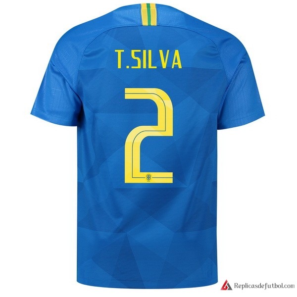 Camiseta Seleccion Brasil Segunda equipación T.Silva 2018 Azul